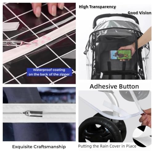 HKSICHENGKEJI universal clear rain cover open-door design for easy baby access