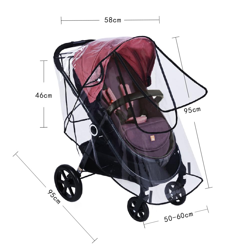 HKSICHENGKEJI universal clear rain cover window keeps baby connected to outdoors