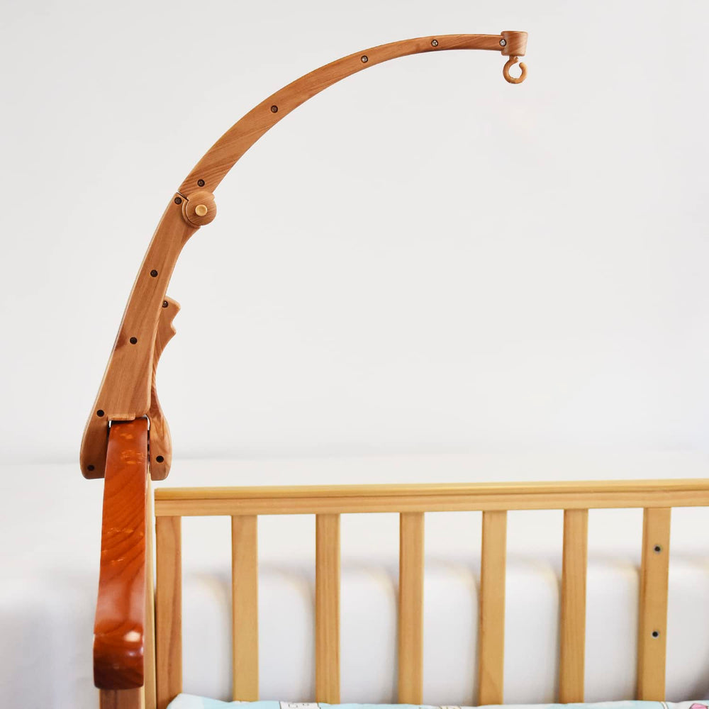 HLEEDUO crib mobile arm anti-slip claw grips securely without scratching