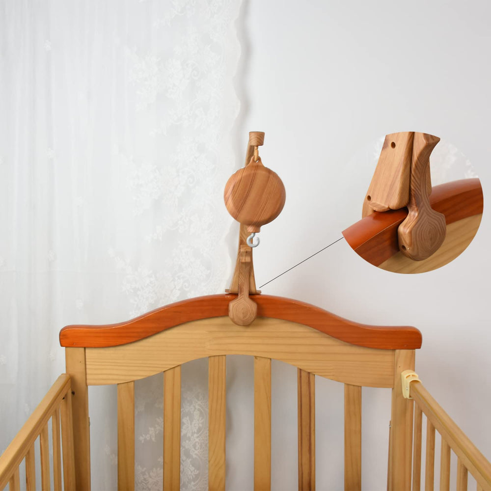 HLEEDUO unified-bracket mobile arm used on crib, stroller, and cradle for versatile use