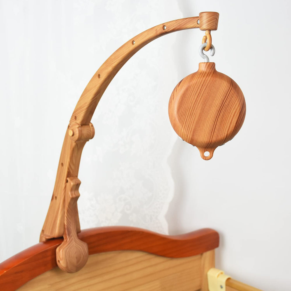 HLEEDUO wood-imitation finish blends with home decor while supporting baby mobiles