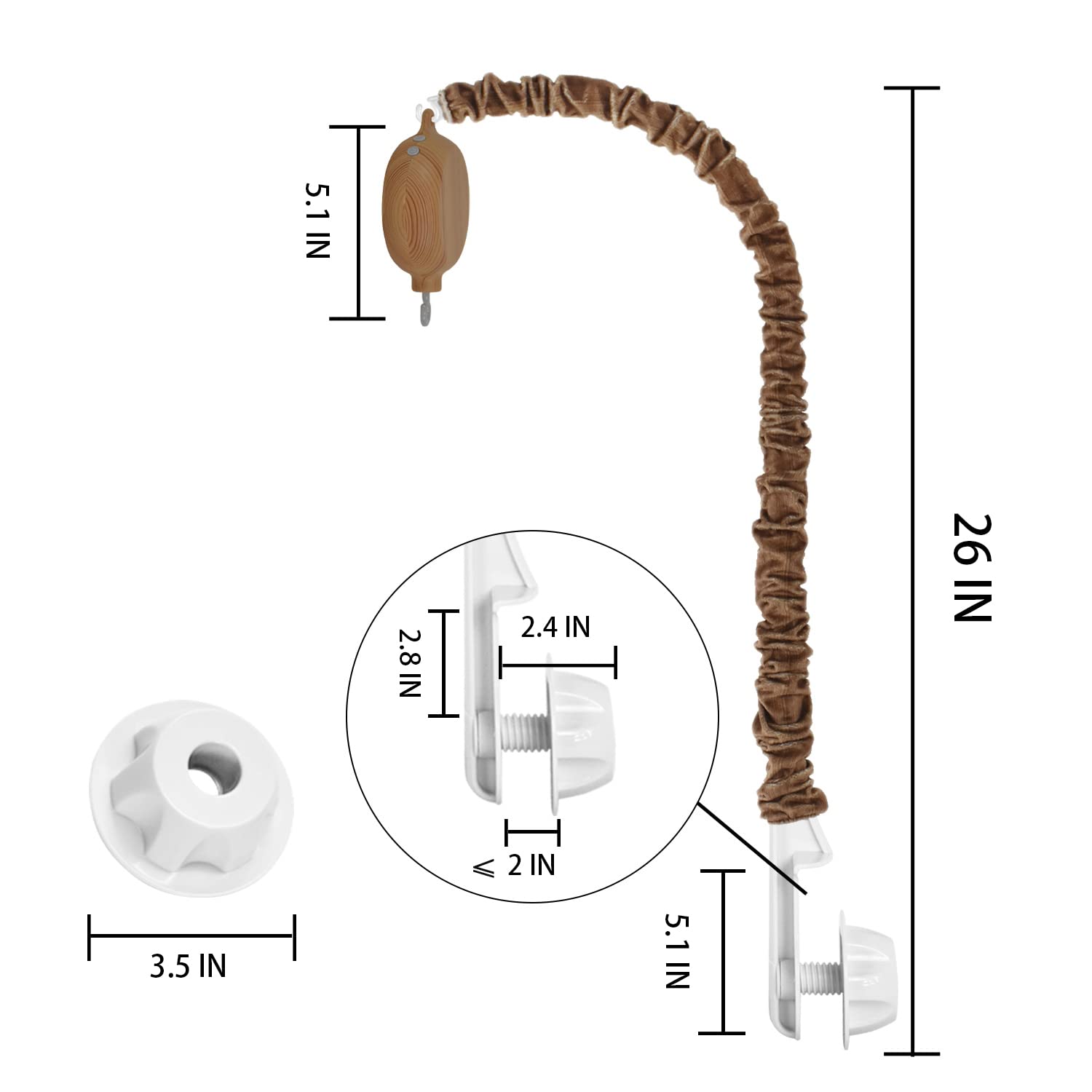 HLEEDUO baby mobile arm 26-inch stand provides stable support for most cribs.