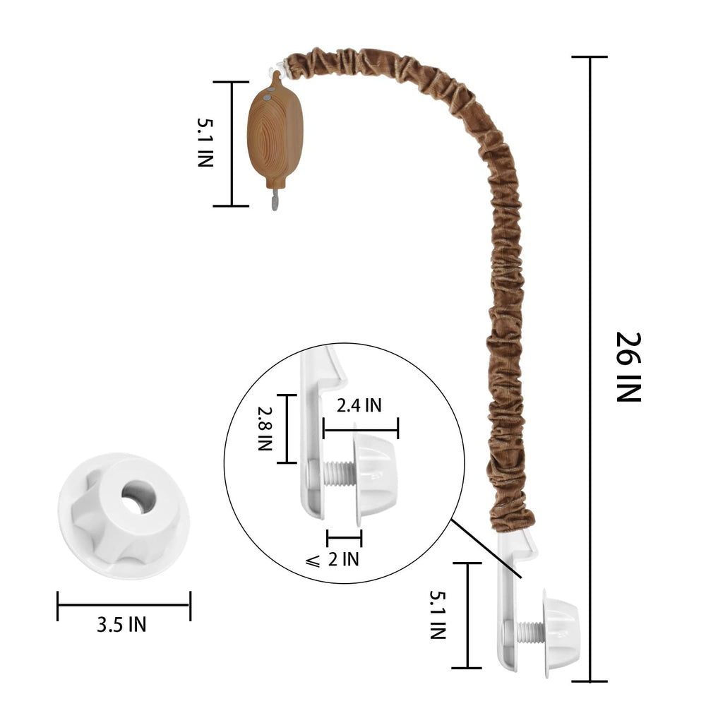 HLEEDUO baby mobile arm 26-inch stand provides stable support for most cribs.