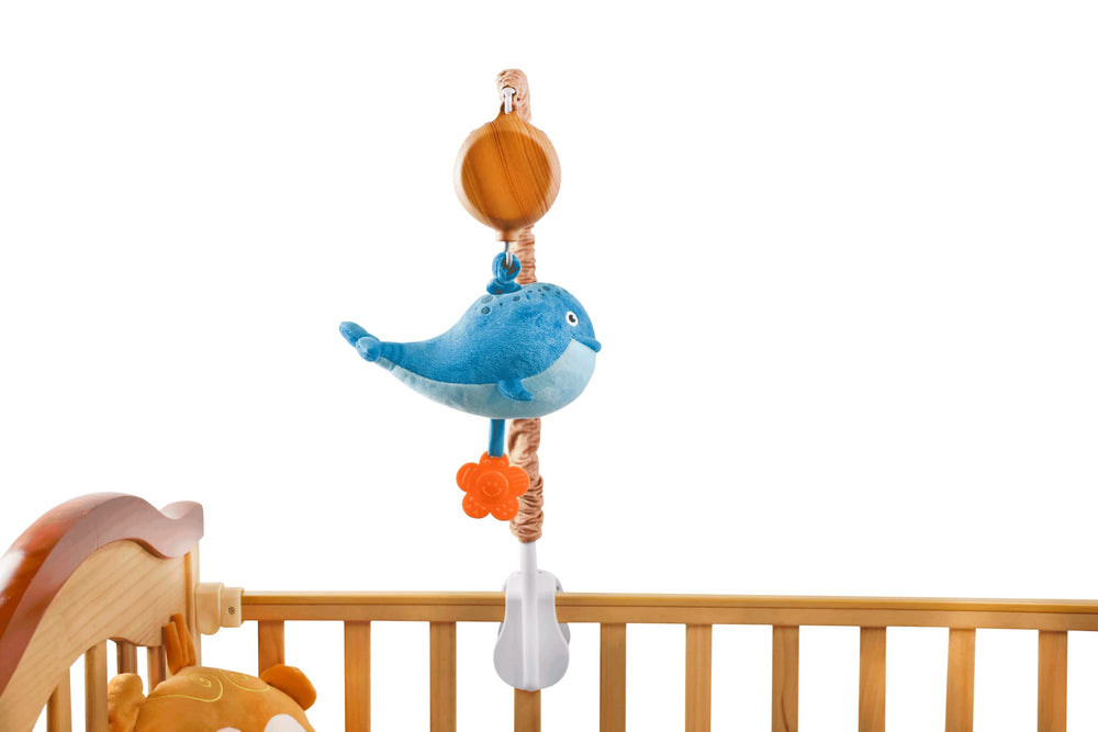 HLEEDUO three-function modes enable music, rotation, or both for varied baby engagement