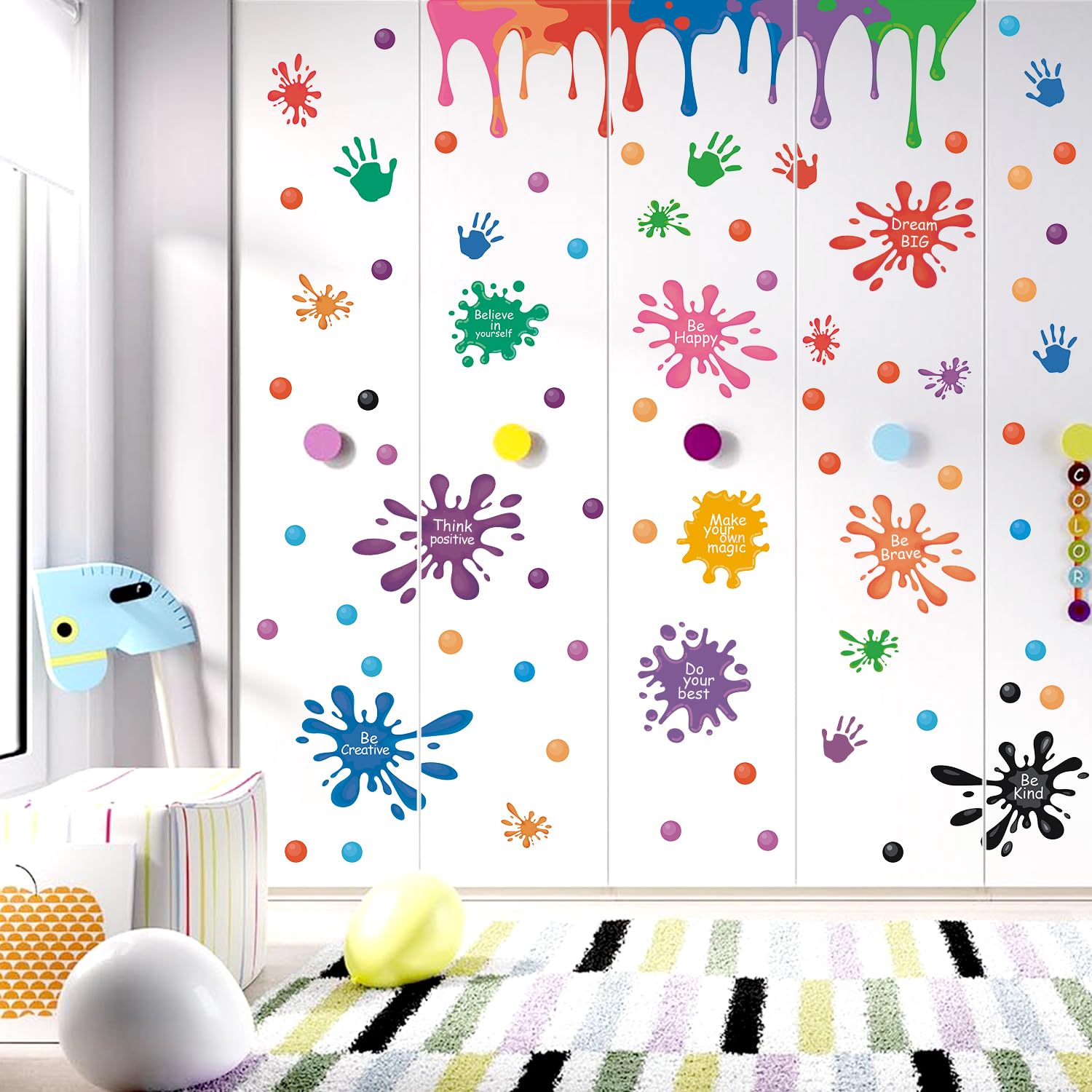 HLNIUC 46-piece wall sticker set offers versatile growth mindset art for walls.