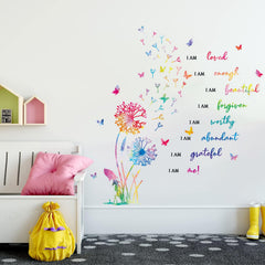 HLNIUC dandelion butterfly wall sticker adds vibrant inspiration to kids' rooms.