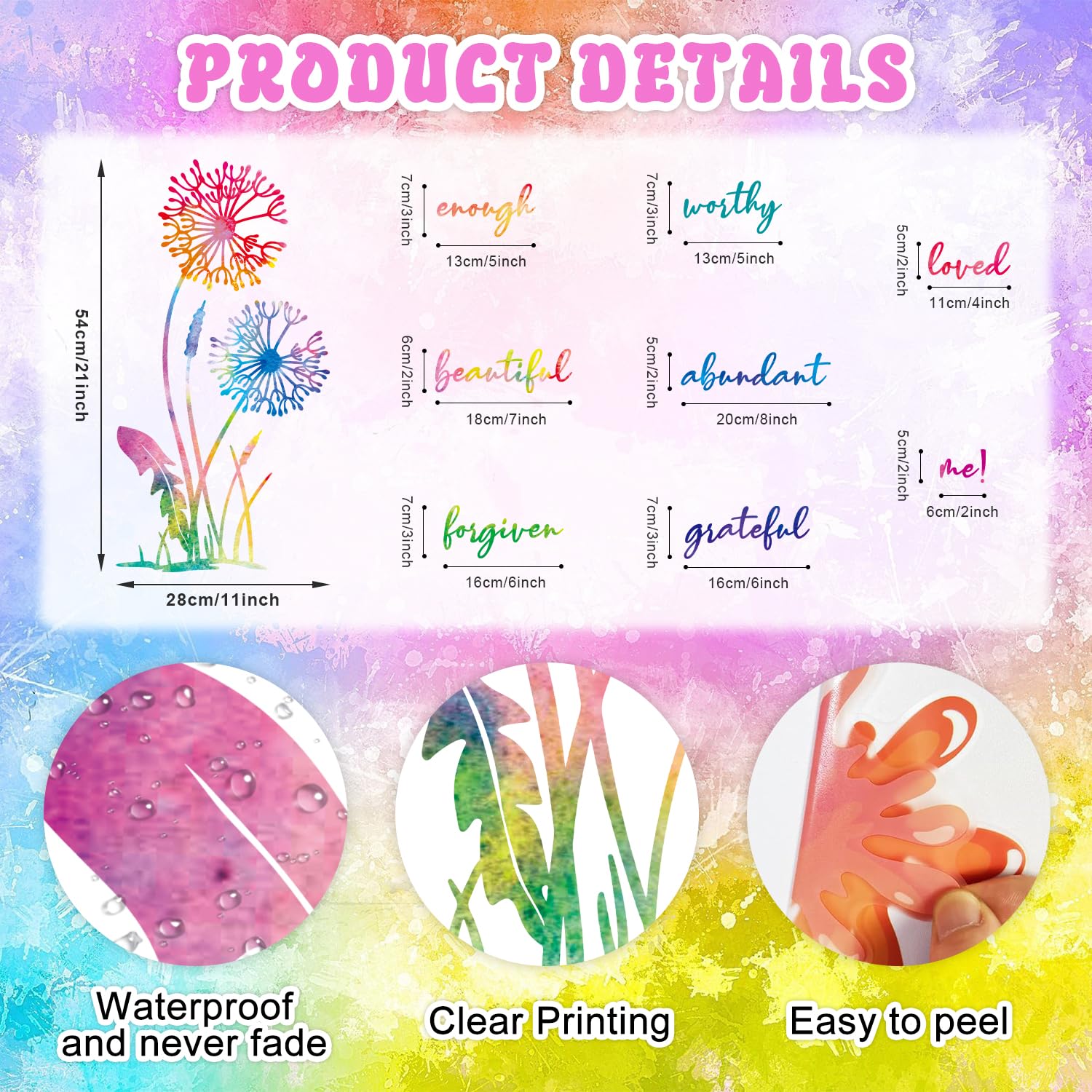 HLNIUC dandelion wall art features uplifting words for bedroom motivation.