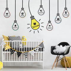 HLNIUC positive words wall decal with light bulb design boosts classroom focus and motivation.
