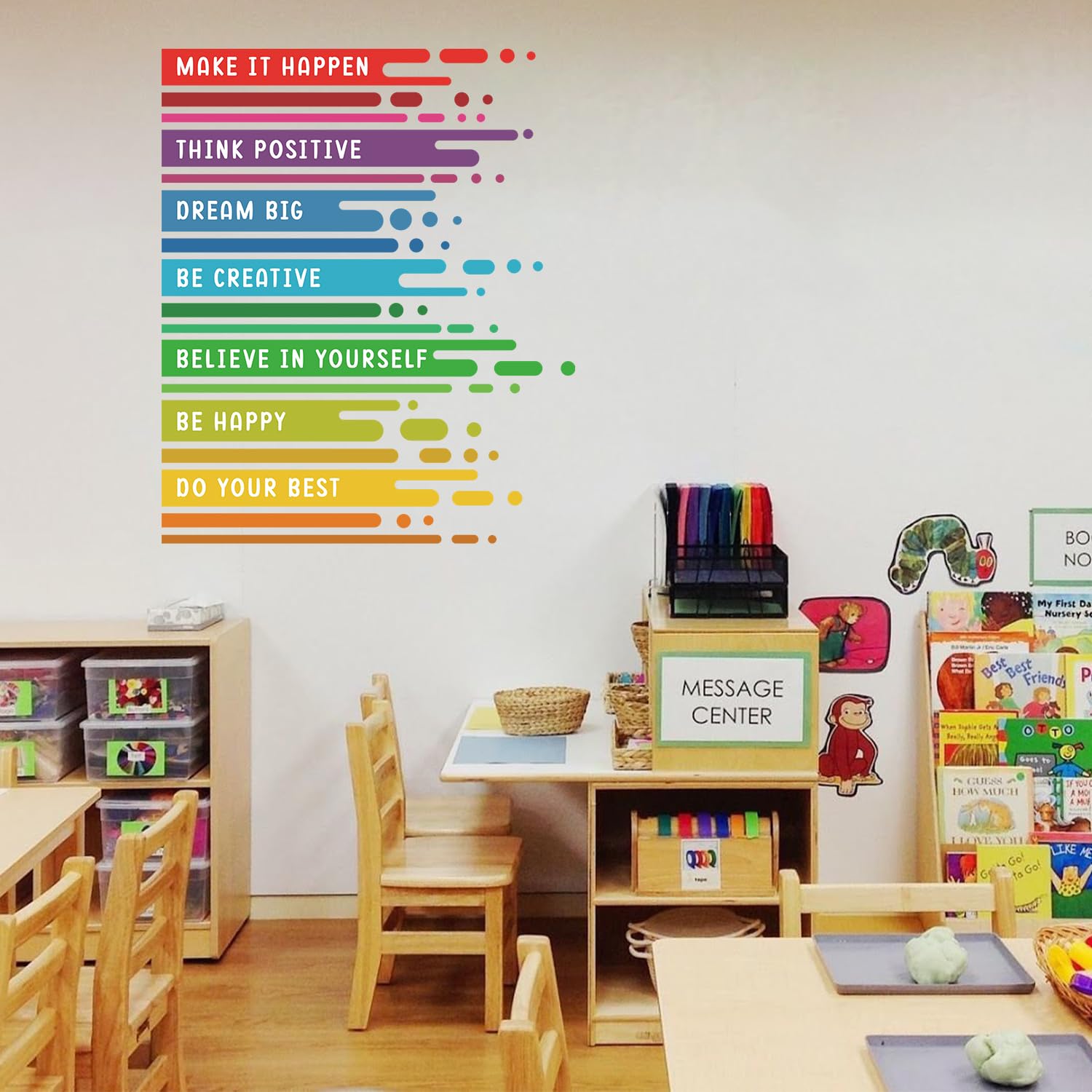 HLNIUC removable peel-and-stick wall decal easy to reposition for quick room updates.