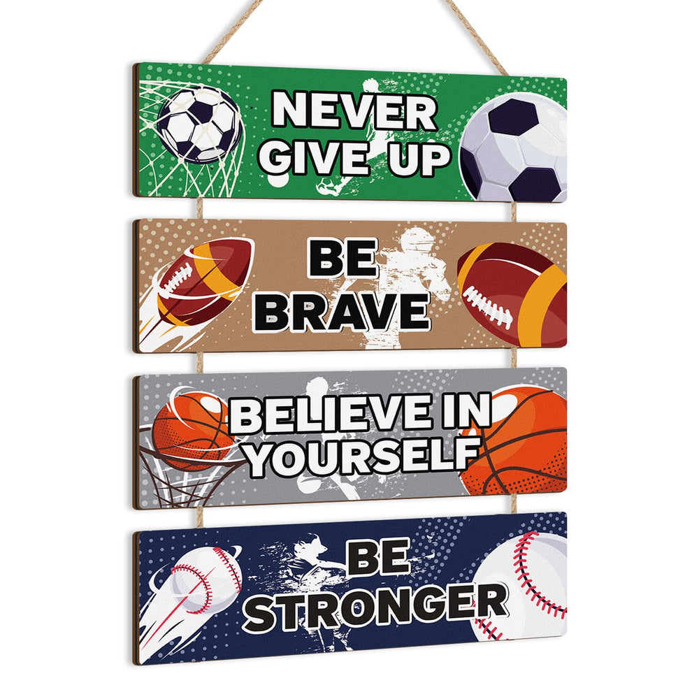 HLNIUC football wood sign wall decor for boys room adds sporty vibe and inspiration.