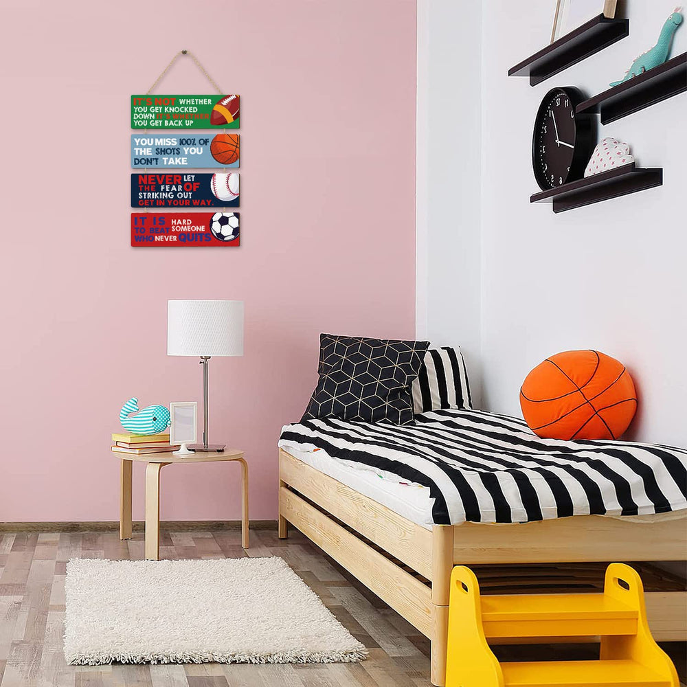 HLNIUC wall decor arrangement showcases durable wooden signs for bedrooms and playrooms