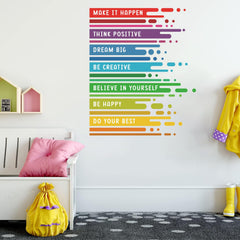 HLNIUC wall sticker with colourful stripes and dots enhances kids' rooms and creativity.