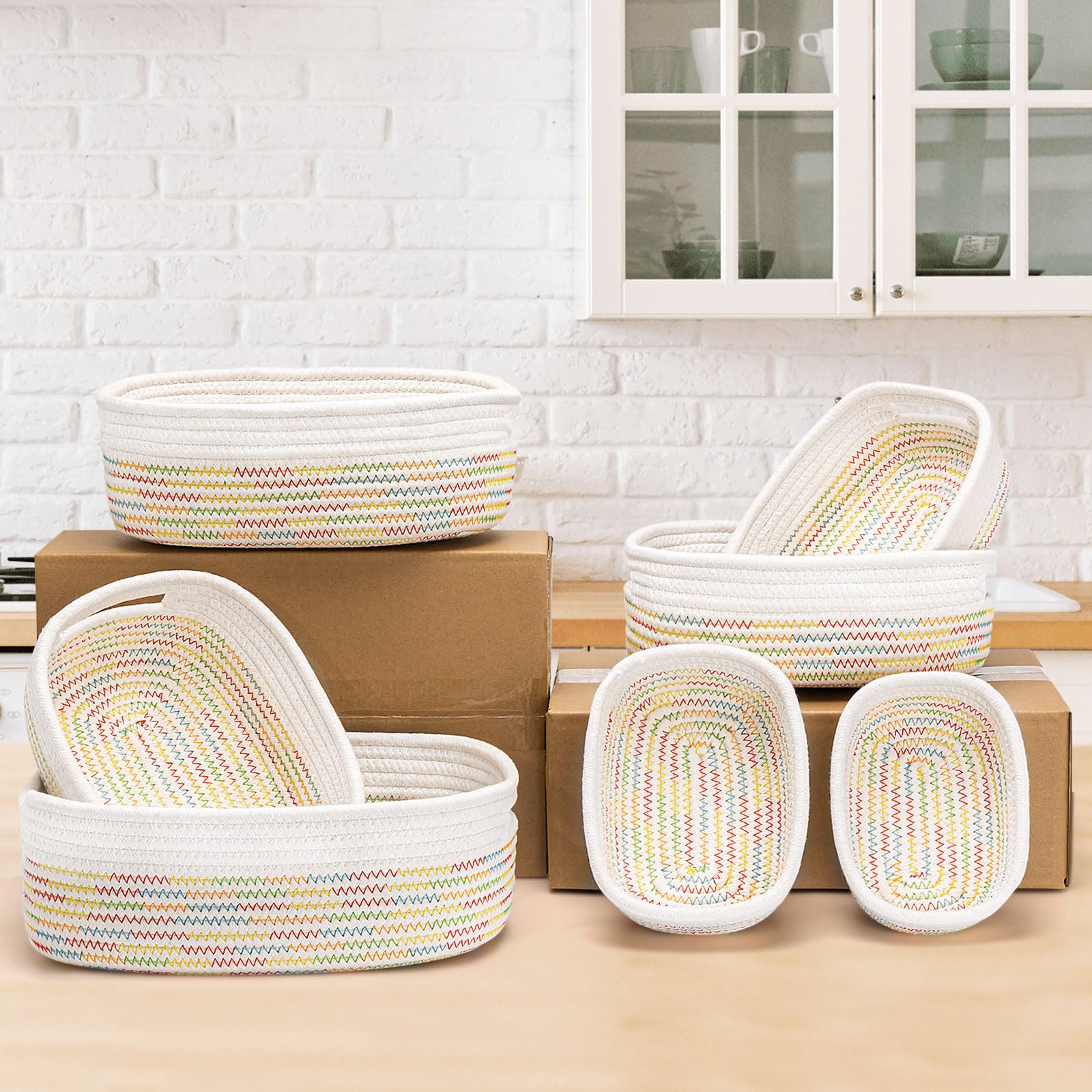HLWDFLZ baskets stackable for space-saving storage in any room.