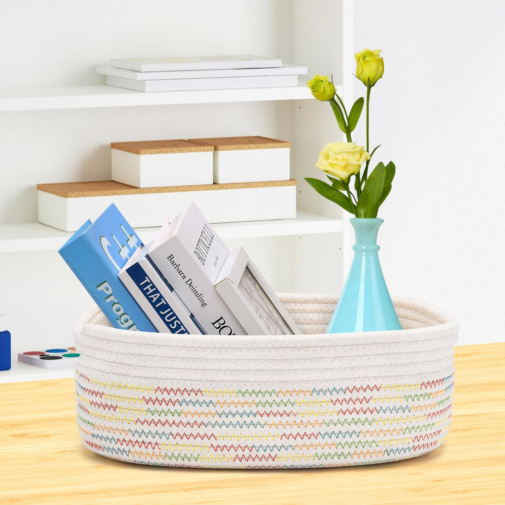 HLWDFLZ pet toy storage baskets keep toys tidy.