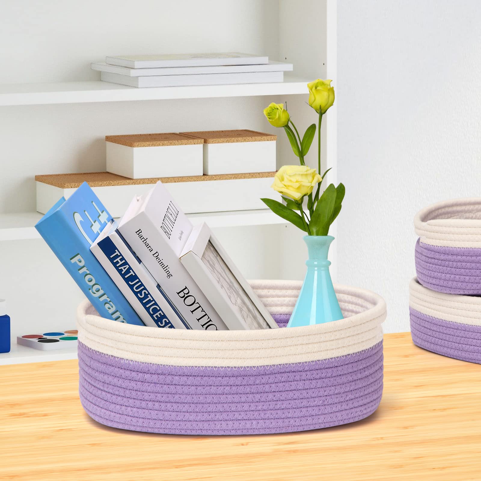 HLWDFLZ small basket holds keys, jewelry, and accessories for quick finds.