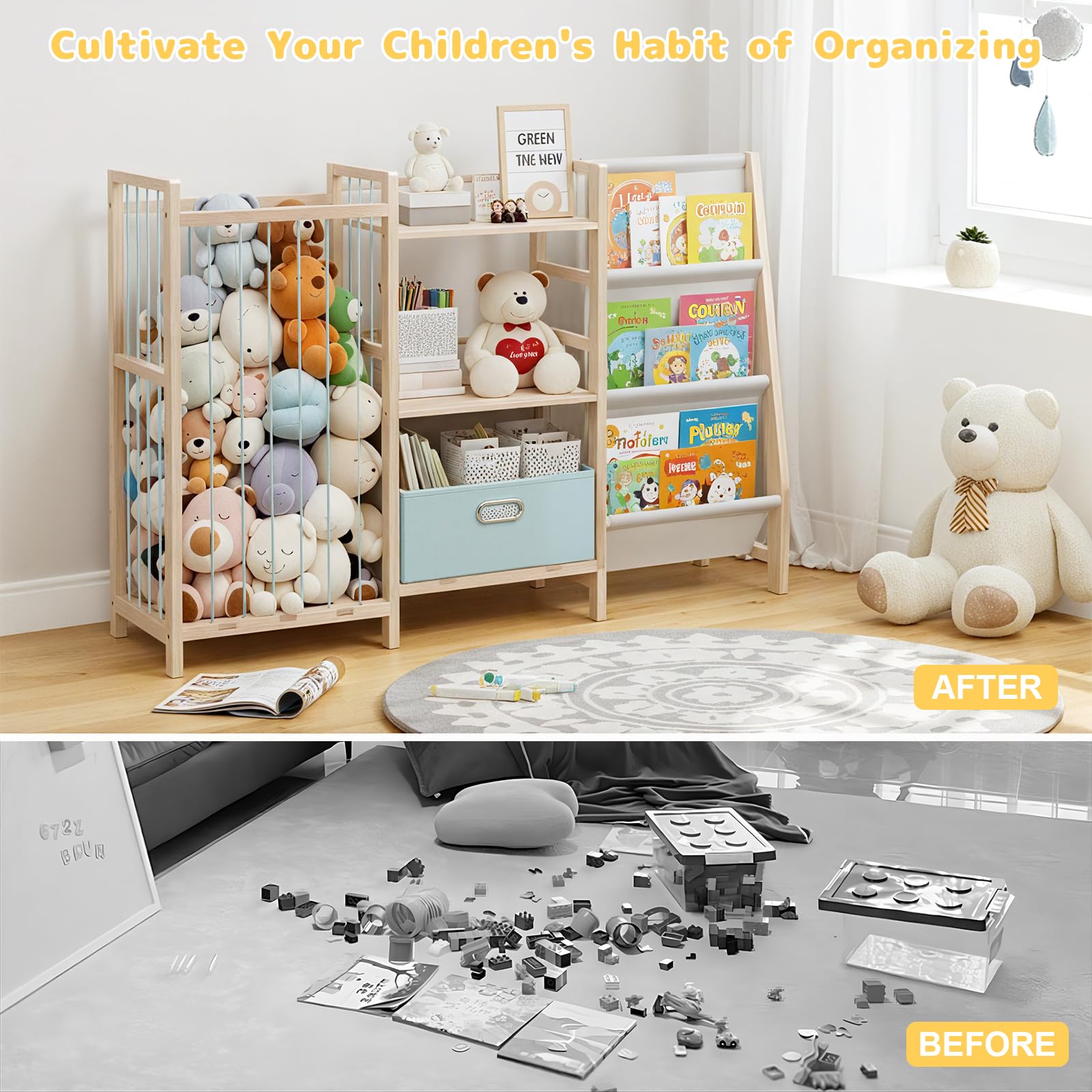 HMAZAE stuffed animal storage spacious zoo storage keeps plushies neatly displayed