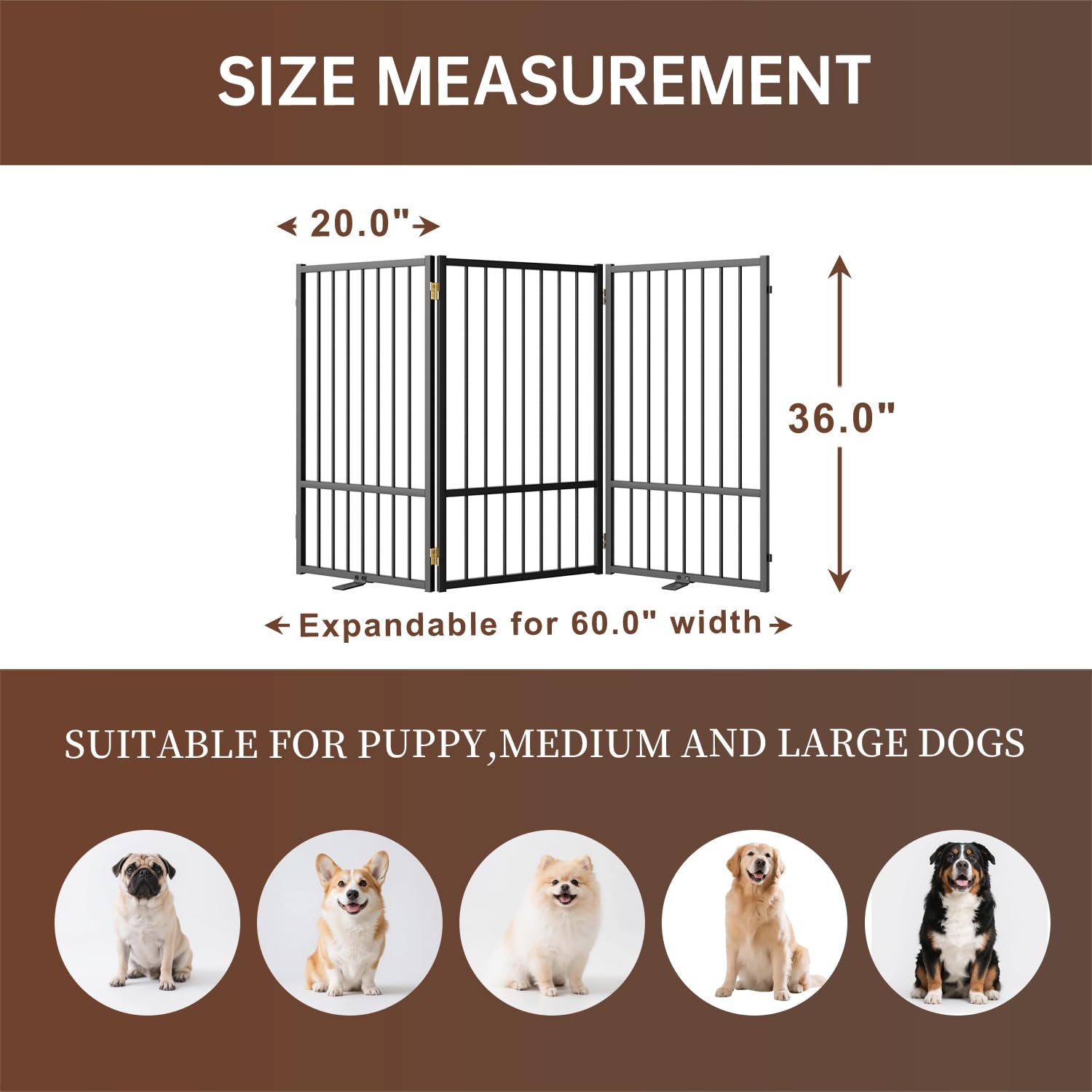 HMHTCT dog gate door walk-through design enables easy entry and exit.