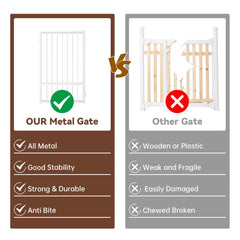HMHTCT gate with durable support feet adds stability on uneven floors
