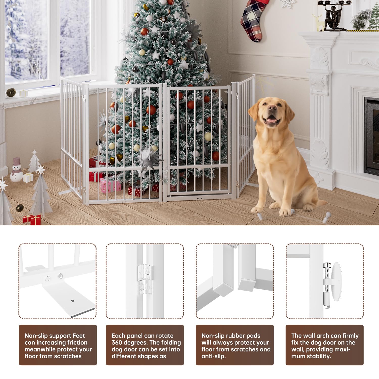 HMHTCT extra-tall wide gate 80W x 32H adapts to stairs and hallways