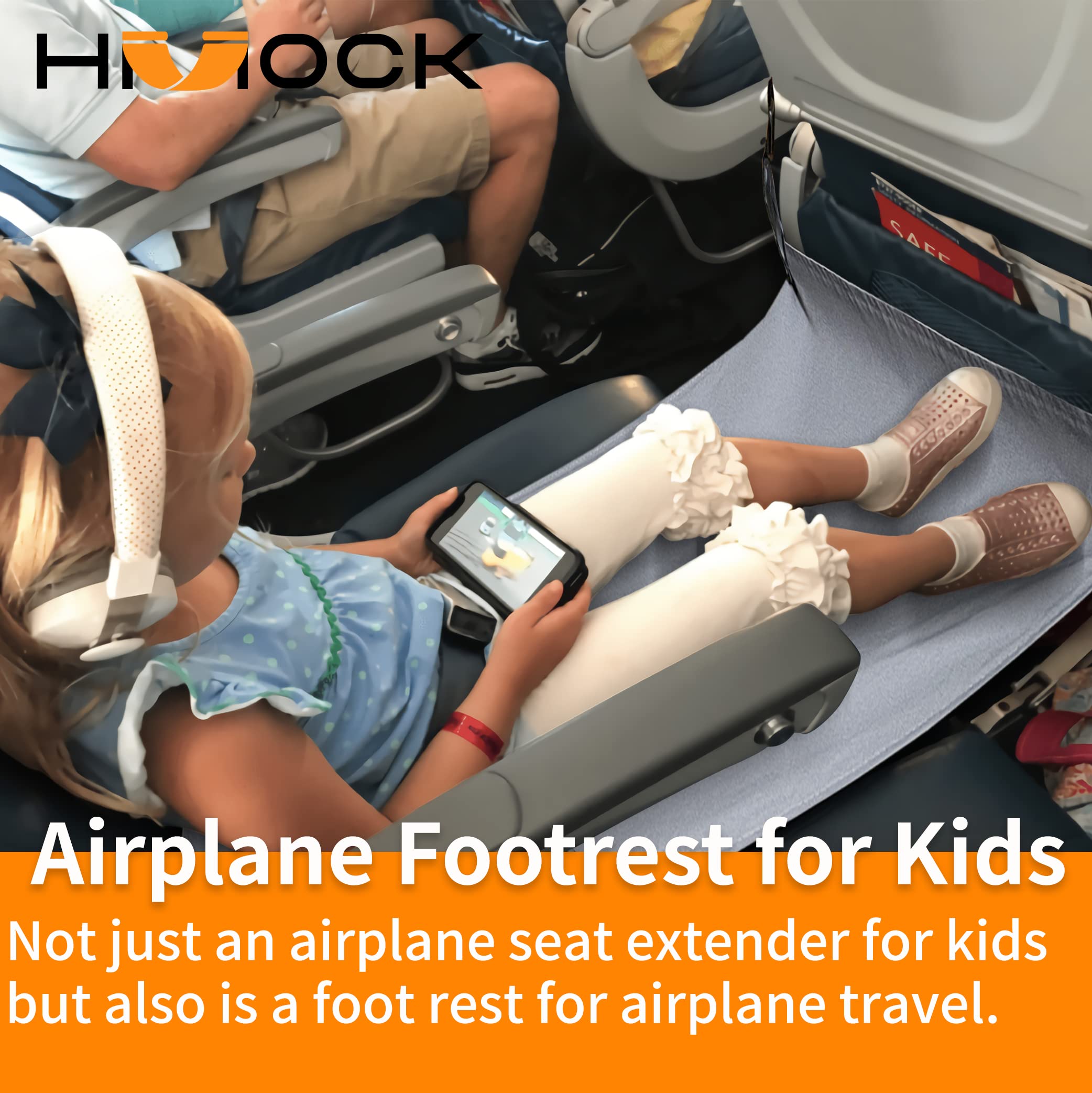 HMOCK foot-hammock-for-kids demonstrates breathable materials ideal for long flights