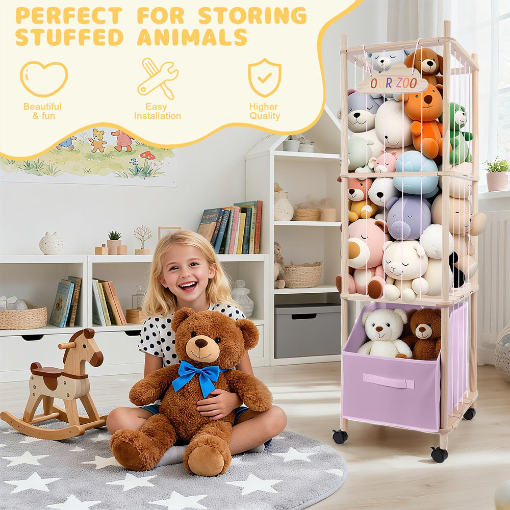 HMAZAE wheeled storage shows easy room-to-room mobility for toy organization.