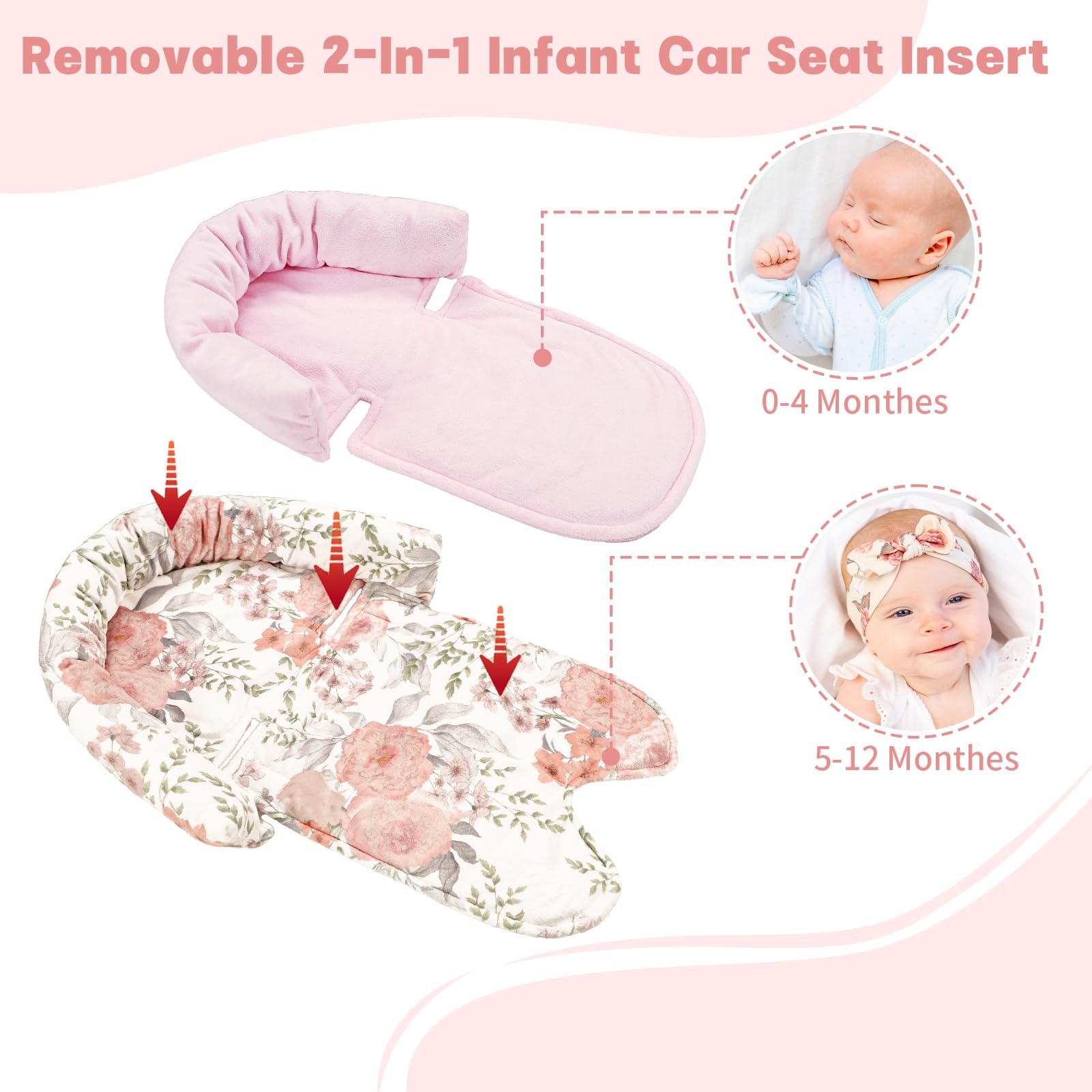 HNHUAMING infant insert offers full body support for safer car rides.