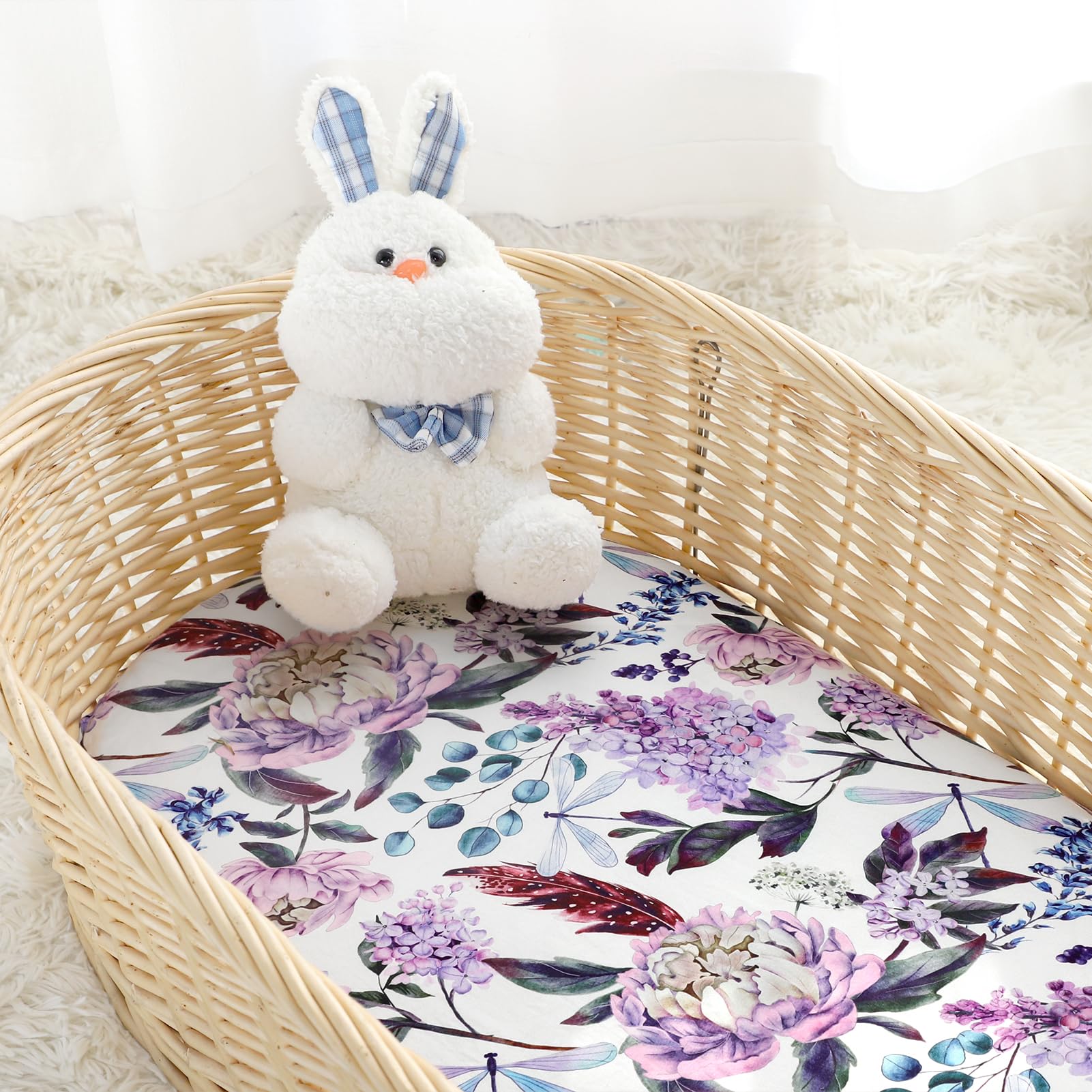 HNHUAMING soft sheet for rectangle, hourglass, oval, and round bassinet pads.
