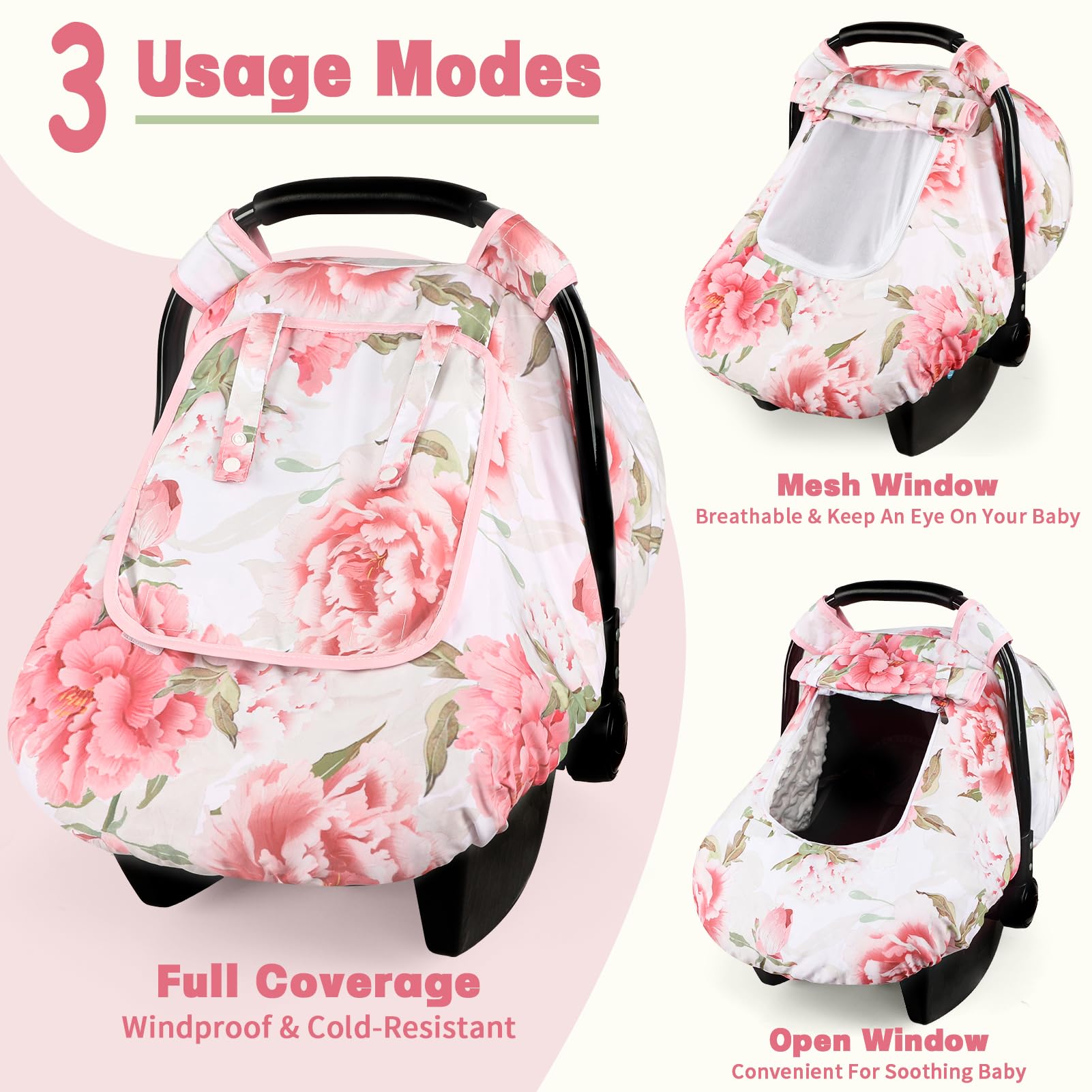 HNHUAMING car seat cover offers easy installation with straps and buttons.