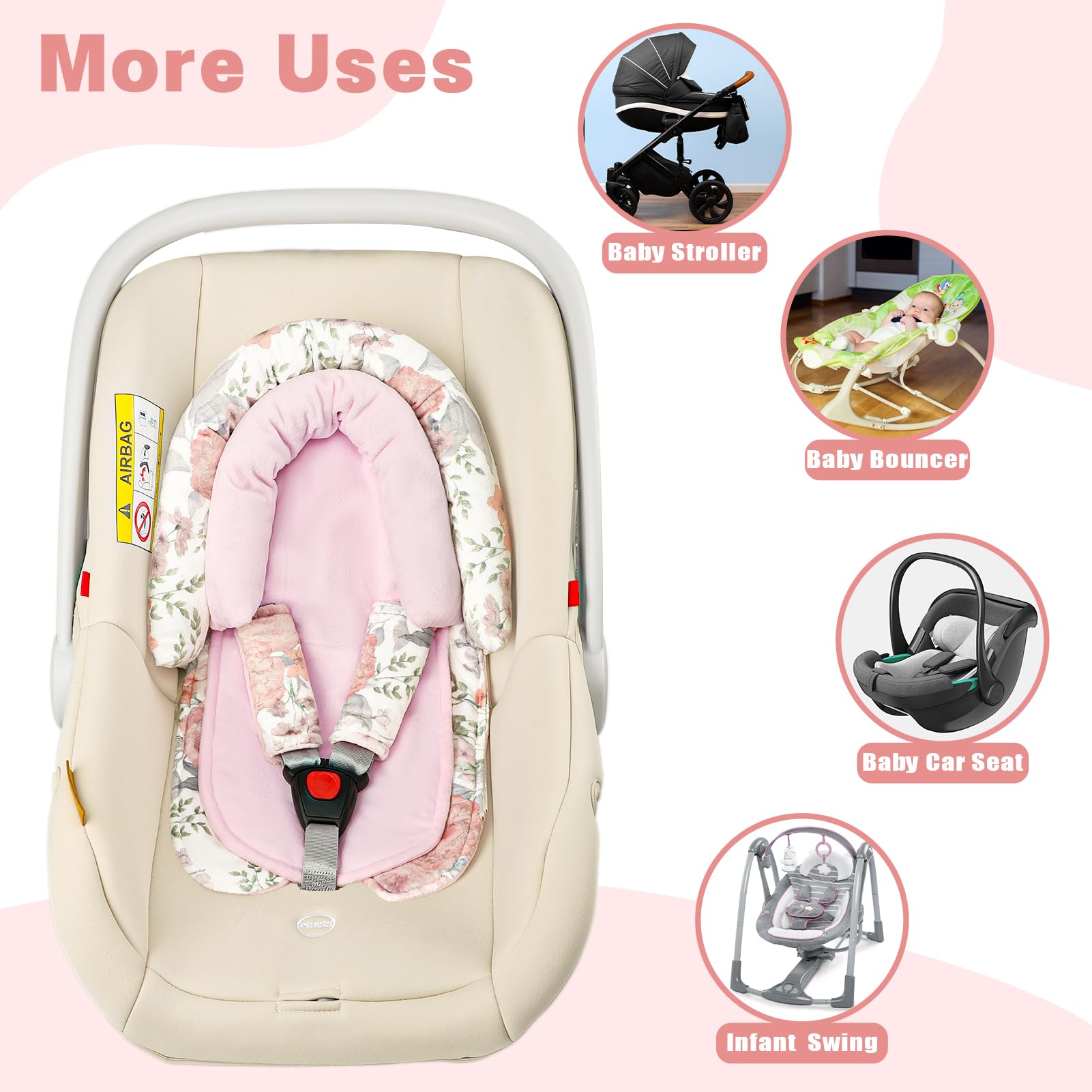 HNHUAMING fits car seats, strollers, swings and bouncers for versatility.