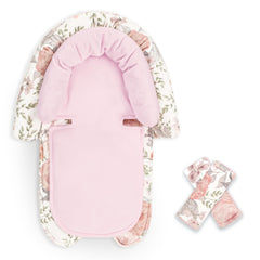 HNHUAMING infant car seat insert with soft plush provides cozy head support on-the-go.
