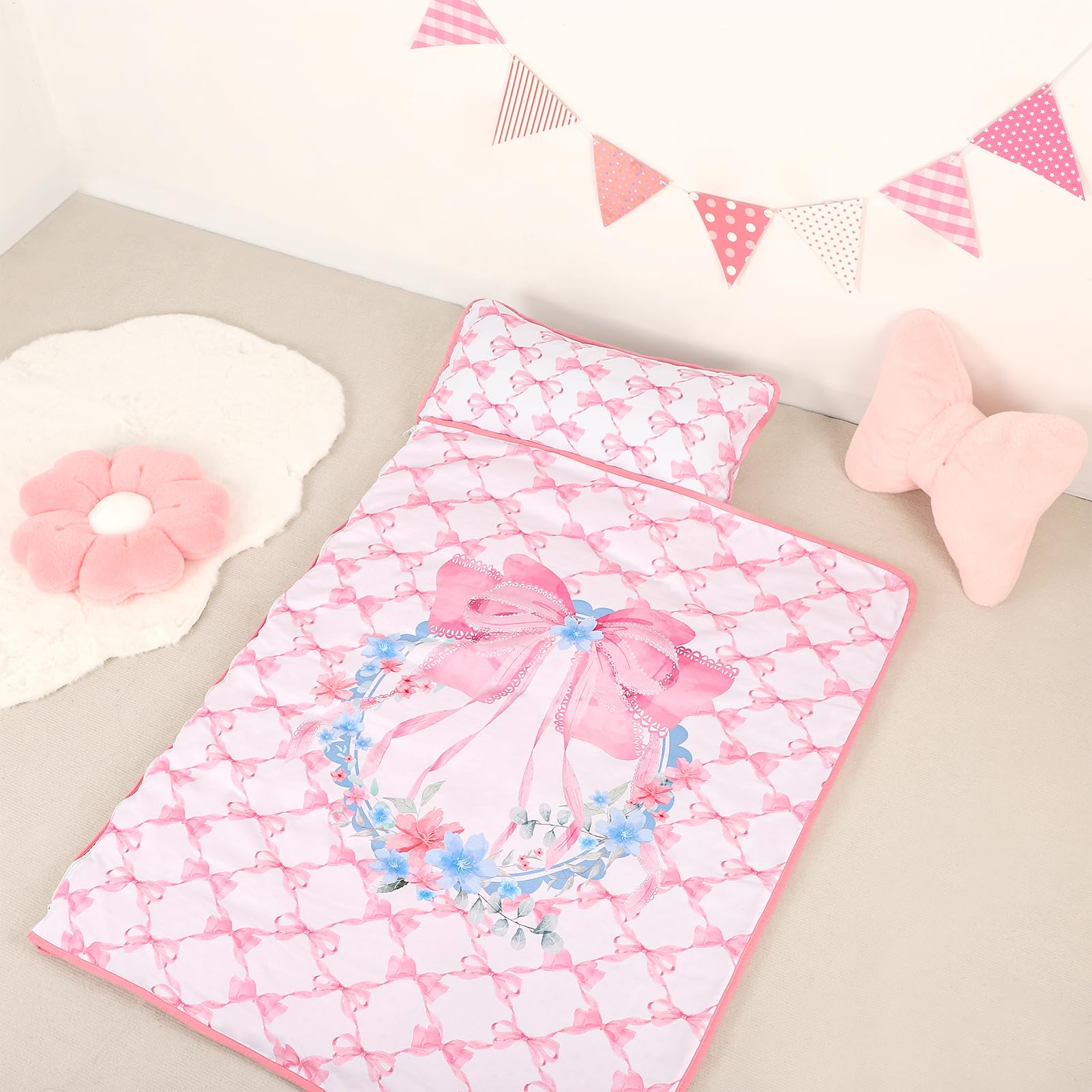 HNHUAMING nap mat extra-large 20x45 inch size supports growing toddlers.