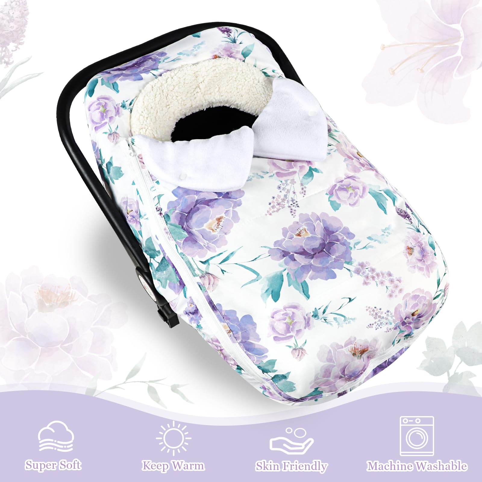 HNHUAMING elastic bottom straps secure canopy to car seat without slipping.