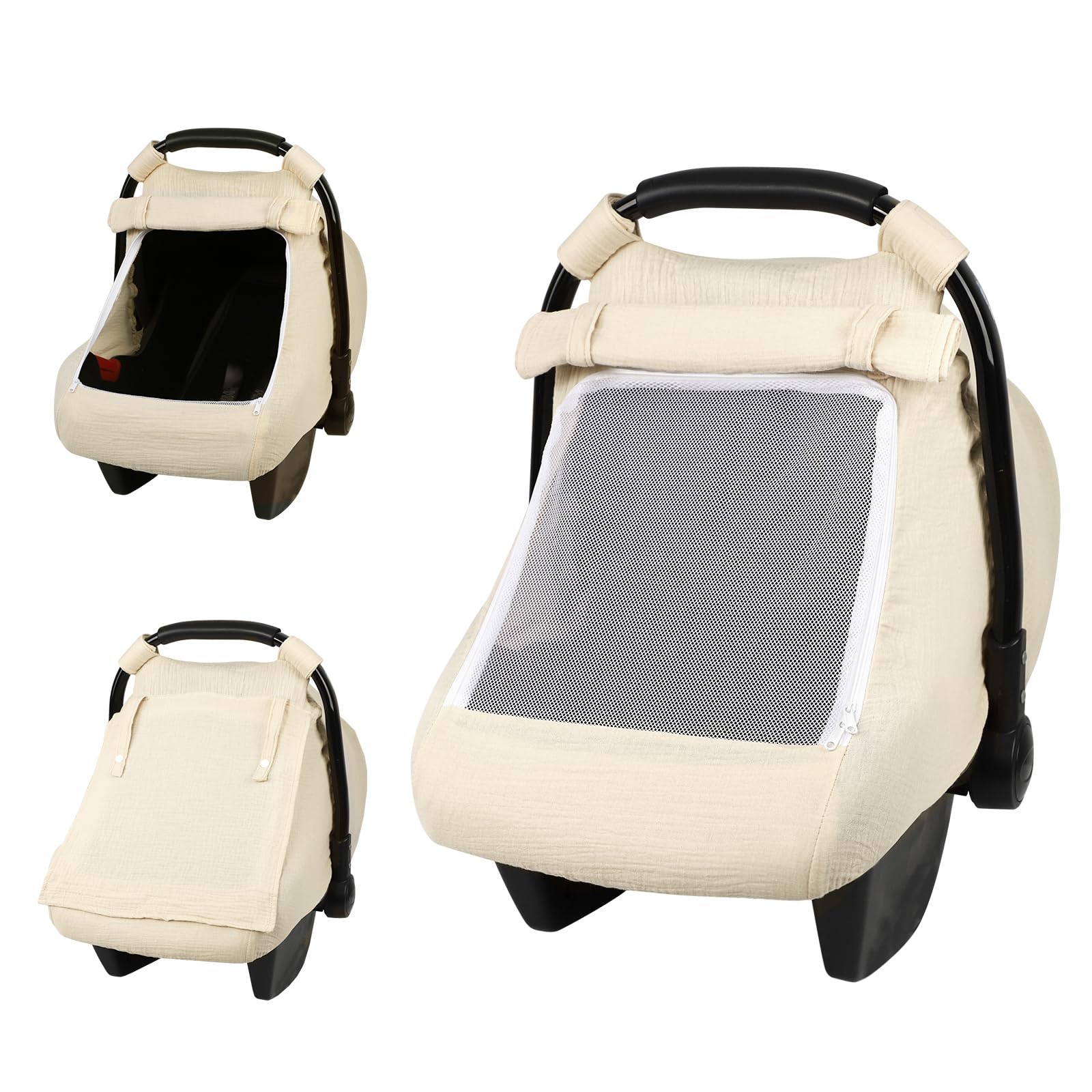HNHUAMING car seat cover apricot with soft fabric for breathable comfort.