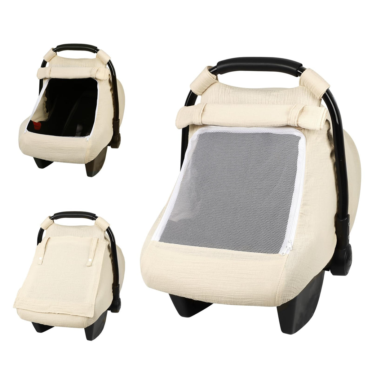 HNHUAMING car seat cover apricot with soft fabric for breathable comfort.
