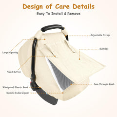 HNHUAMING infant canopy provides privacy and sun protection during outings.