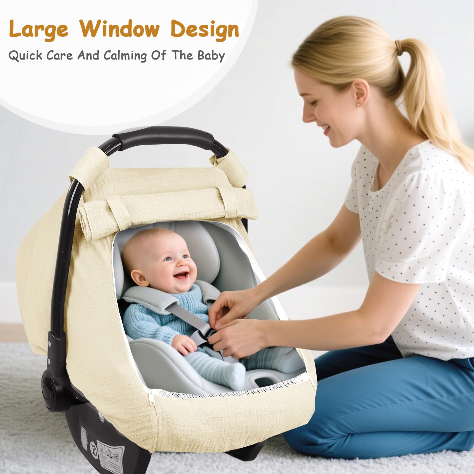 HNHUAMING muslin fabric close-up shows ultra-soft breathable texture.