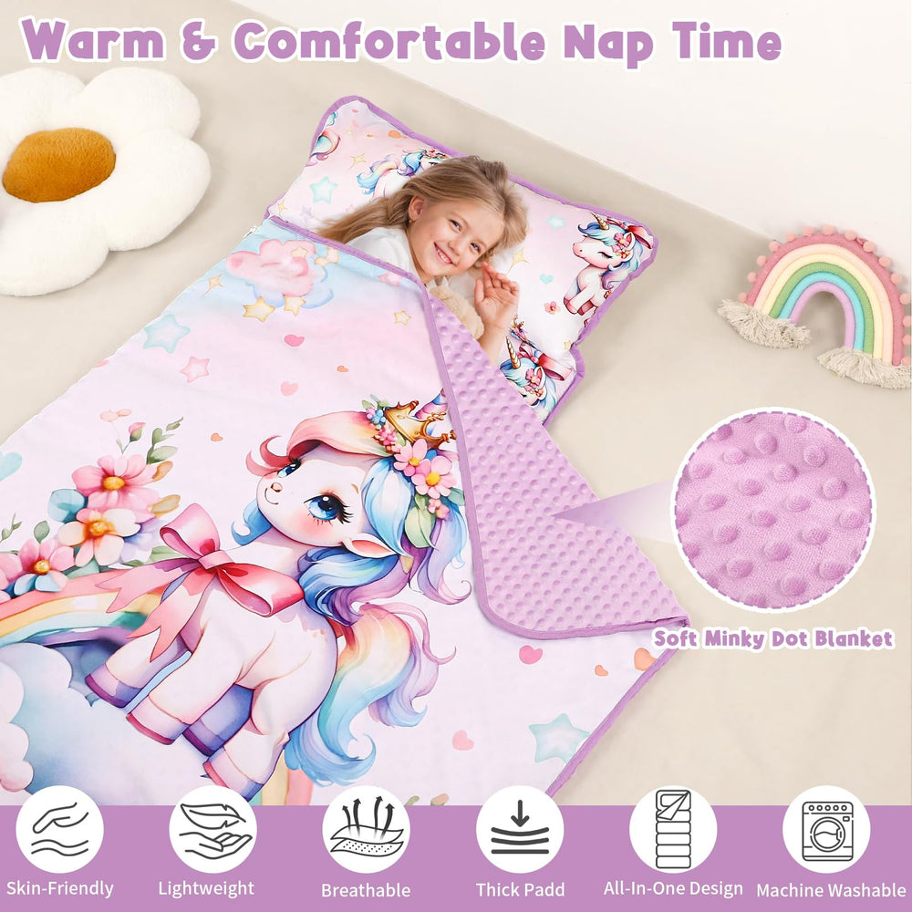 HNHUAMING nap mat with removable pillow enables quick blanket removal