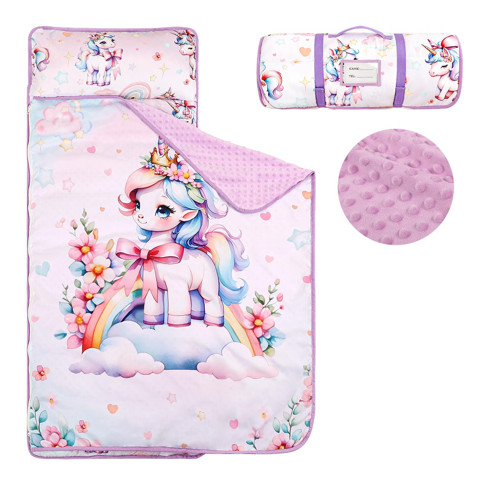 HNHUAMING toddler nap mat with unicorn design offers cozy daycare naps