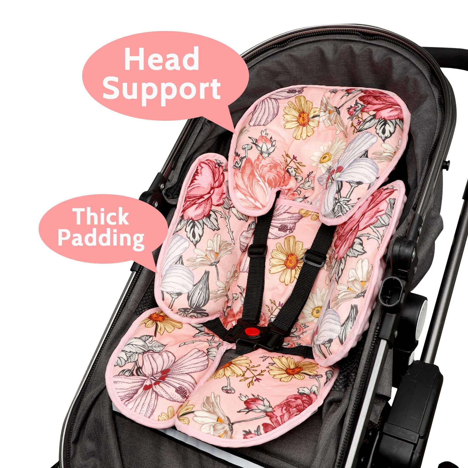 HNHUAMING 2-in-1 reversible car seat insert offers adaptable comfort for growing babies.