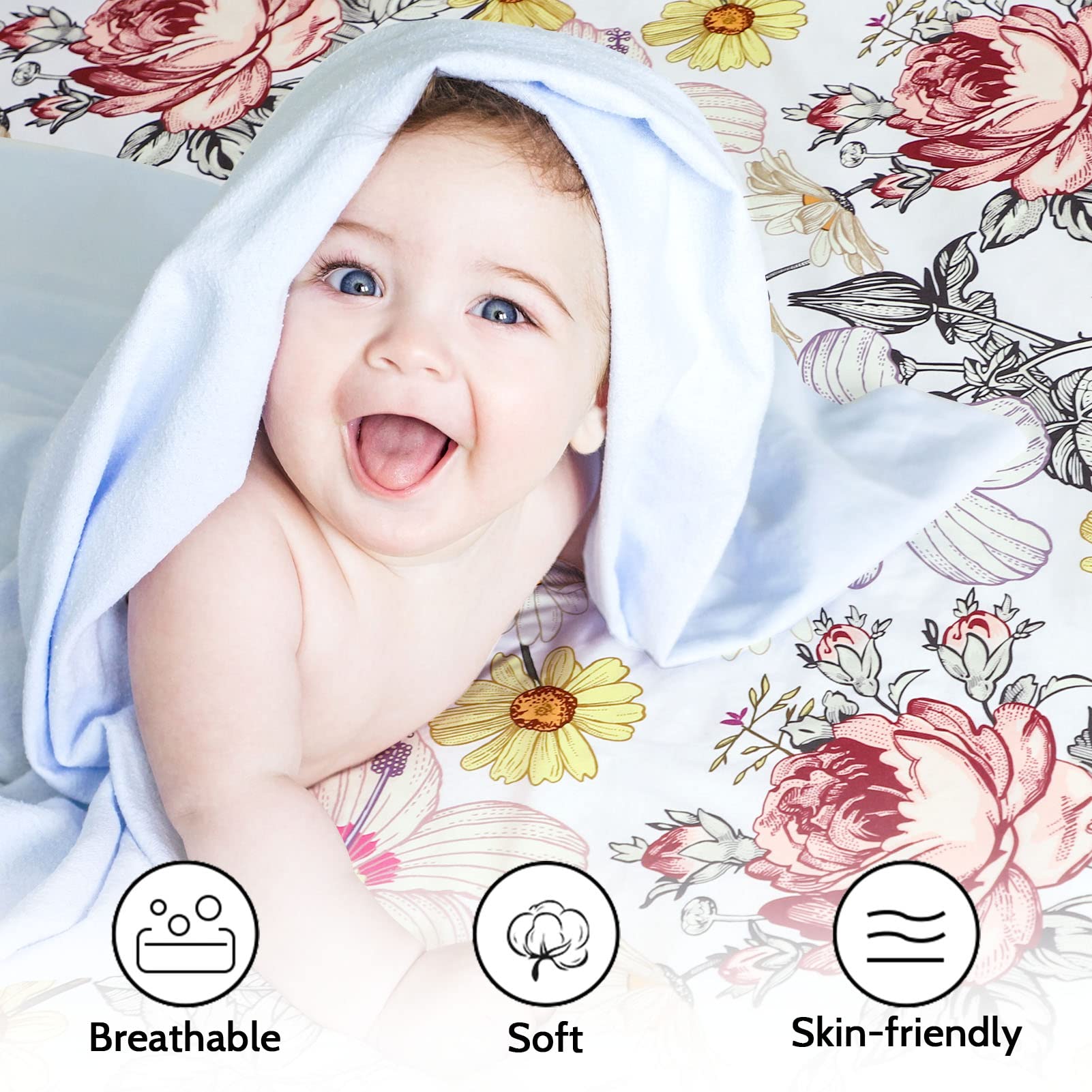 HNHUAMING breathable crib sheet promotes year-round comfort for naps.