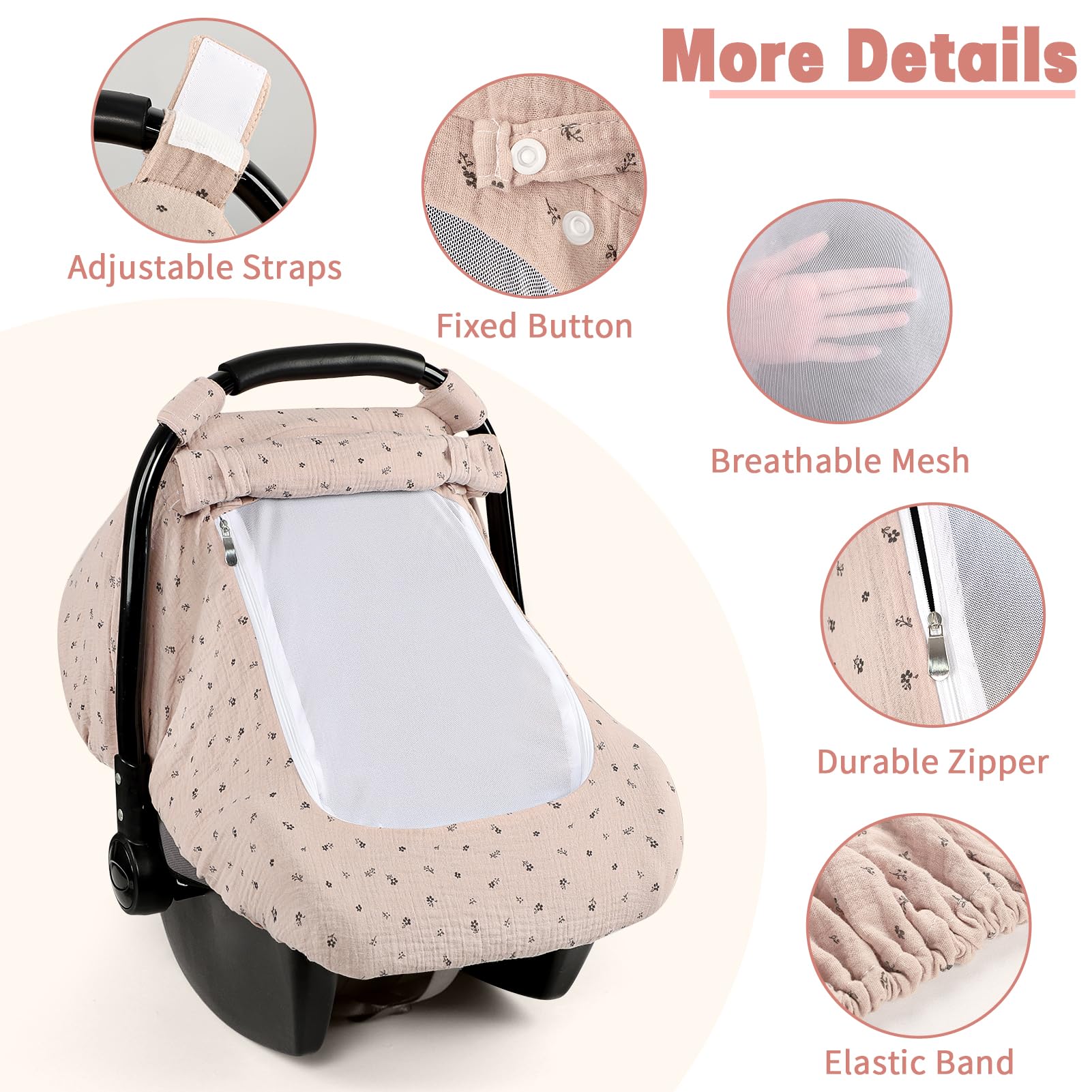 HNHUAMING adjustable straps offer easy, secure attachment to car seats.