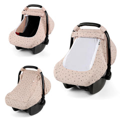 HNHUAMING car seat cover in soft breathable muslin for baby comfort on outings.