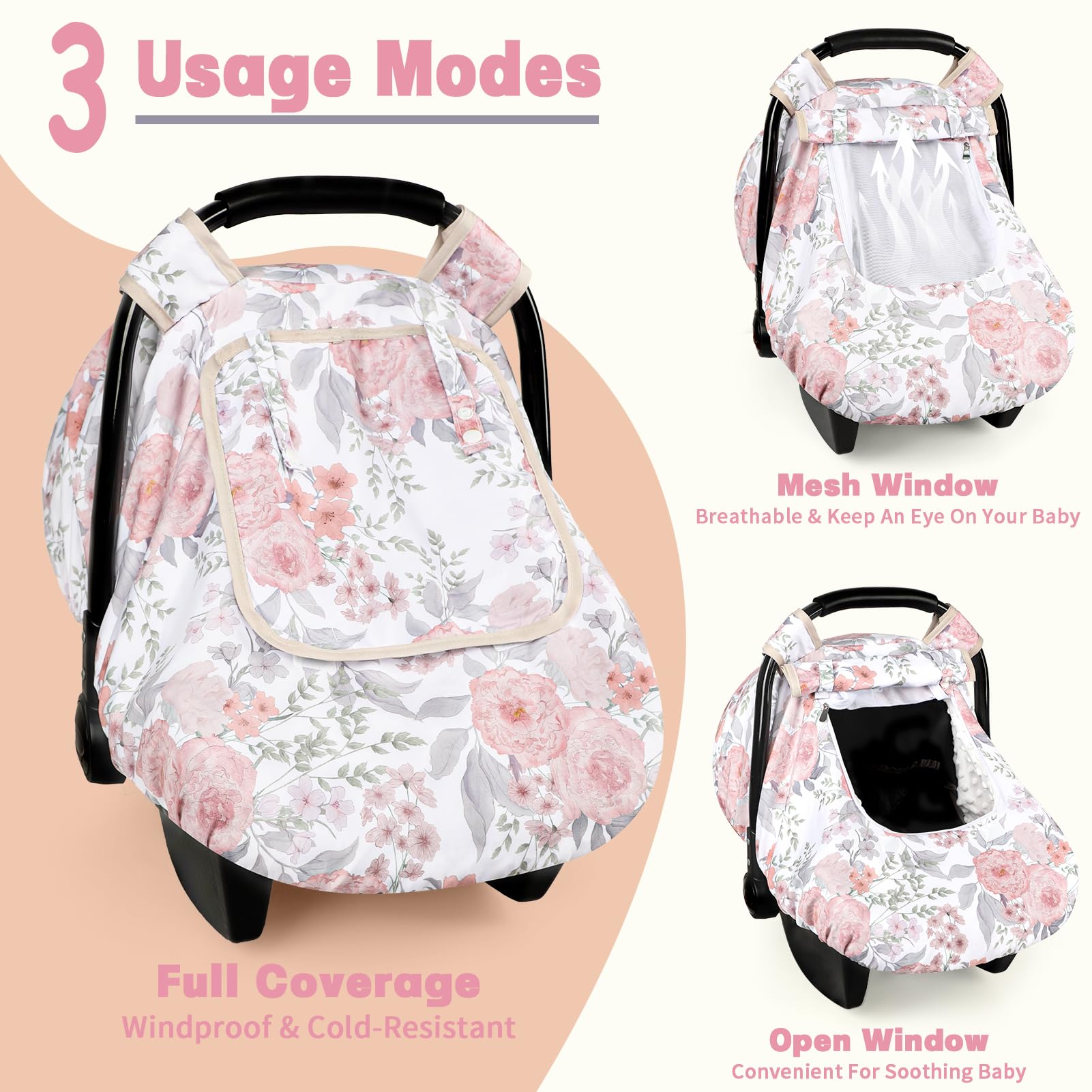 HNHUAMING car seat cover full protection—shields sun, wind, and cold