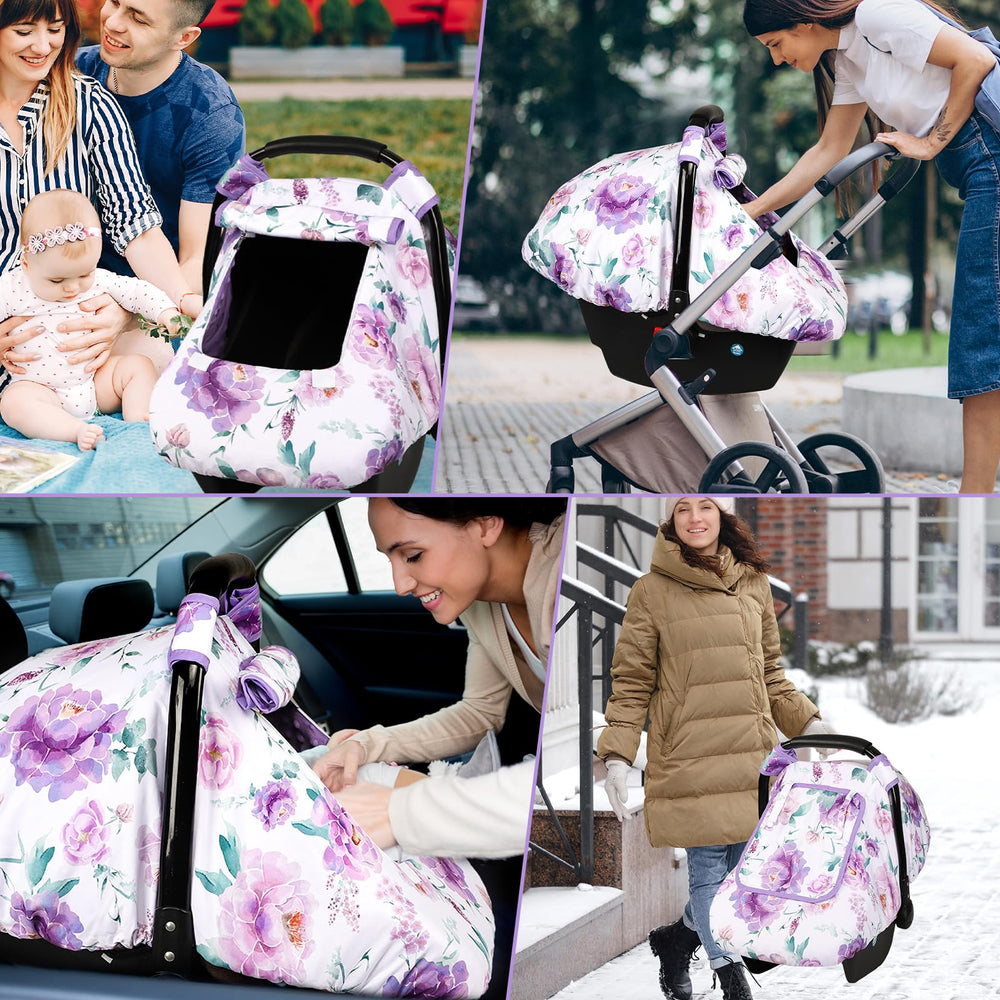 HNHUAMING purple floral pattern adds cute travel style.
