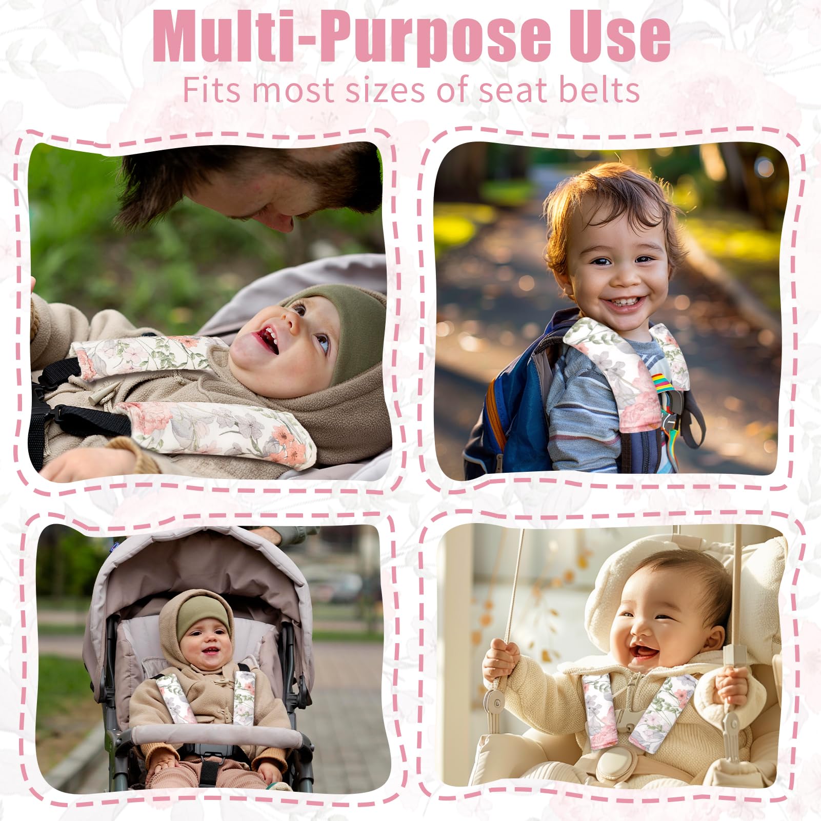 HNHUAMING car seat strap pads twin-pack for stylish, practical protection