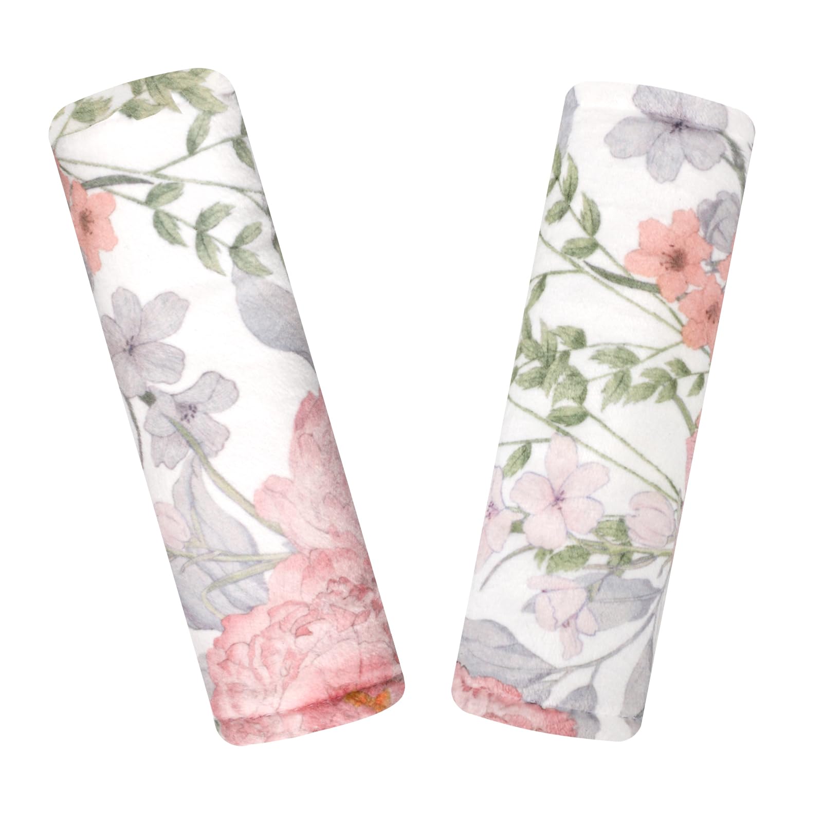 HNHUAMING car seat strap pads pink floral side for gentle baby comfort on trips