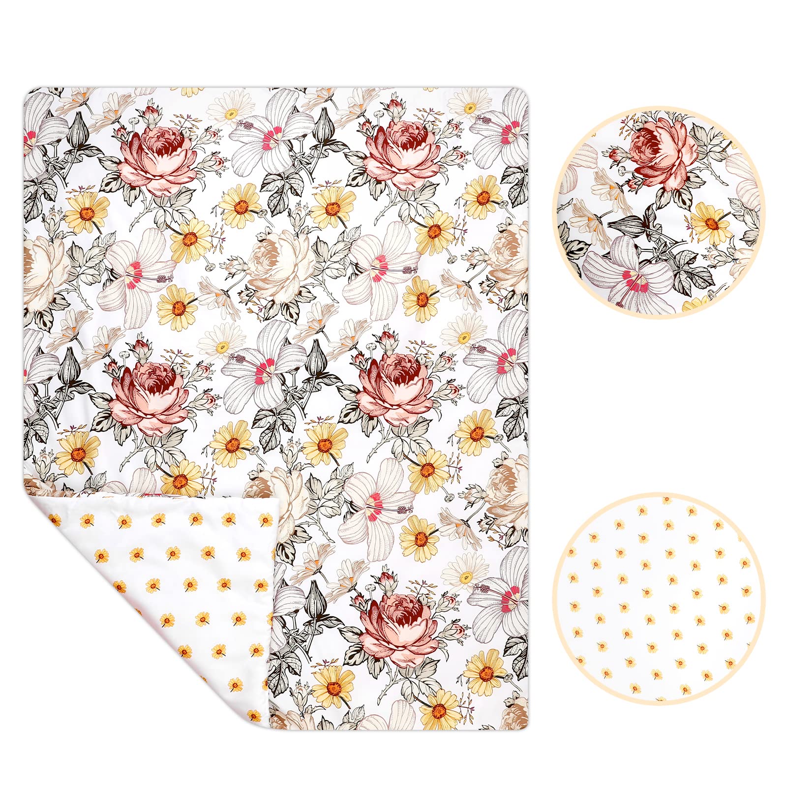 HNHUAMING crib skirt with floral design enhancing nursery styling