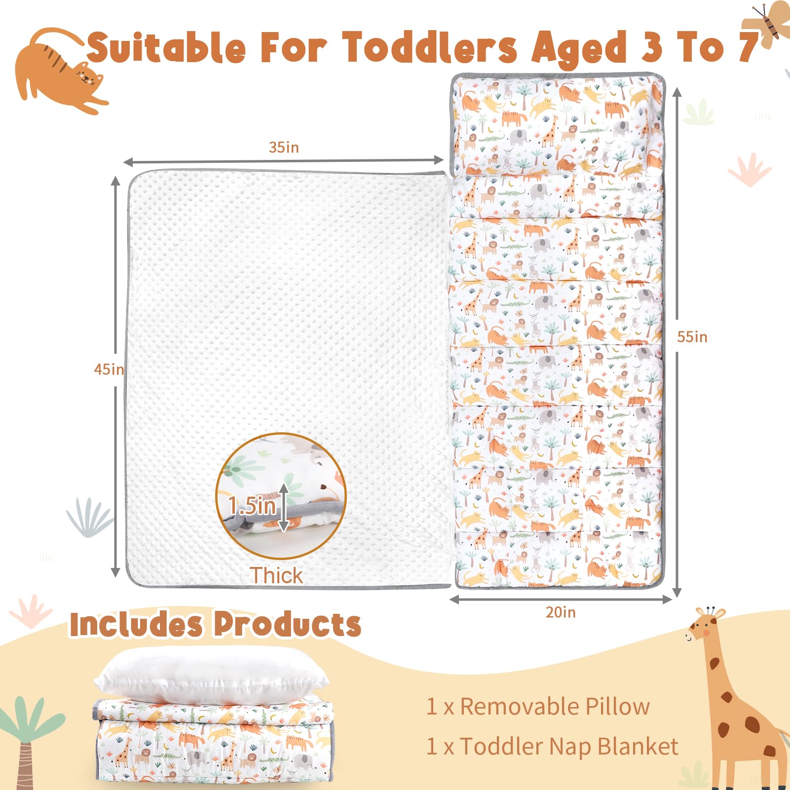 HNHUAMING Cute animals pattern appeals to kids during daycare or home.