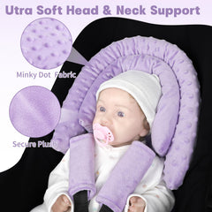 HNHUAMING duo head support design purple grows with baby from newborn to larger head space.