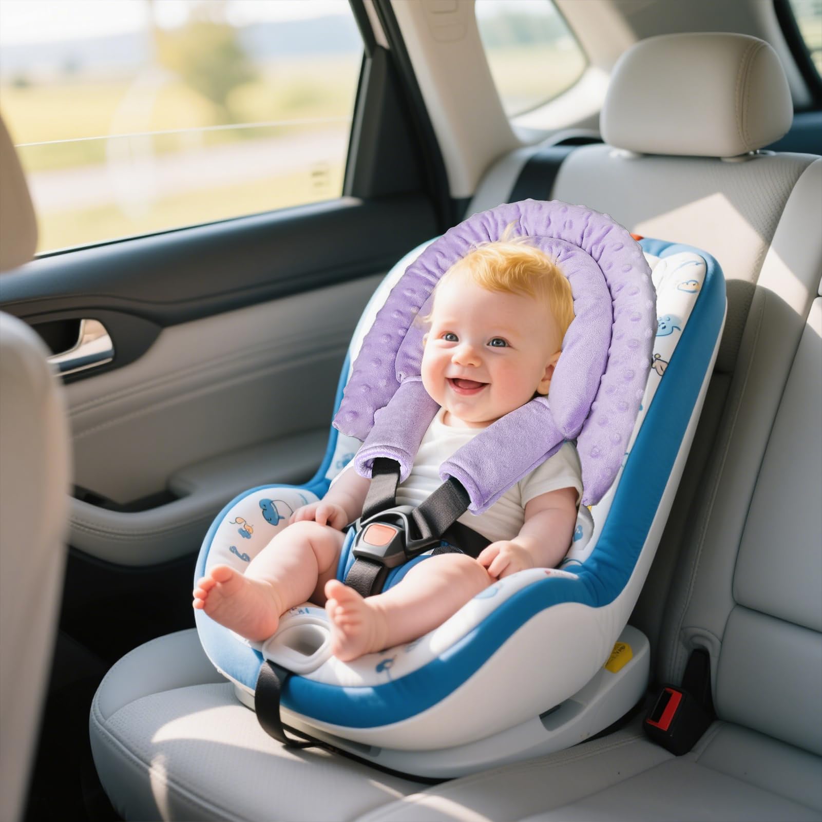 HNHUAMING machine washable car seat insert purple for easy care.